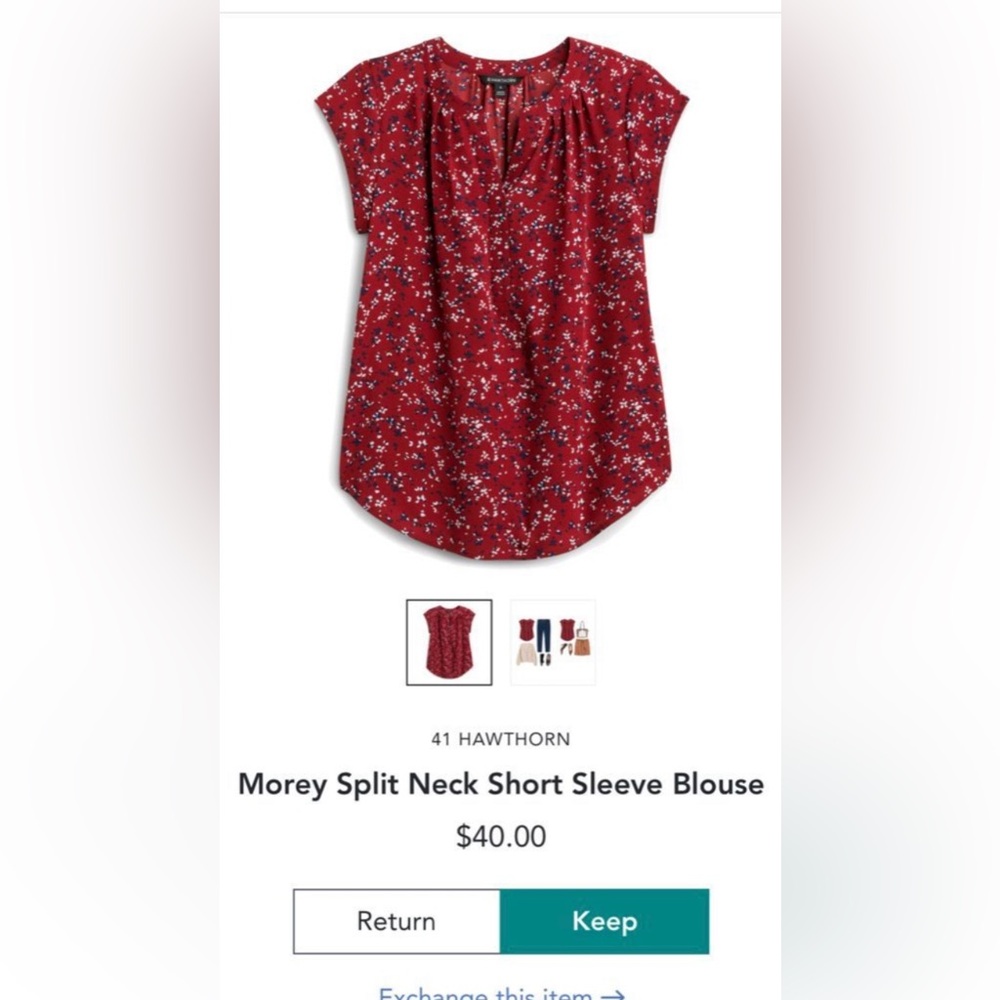41 Hawthorn Red Patterned Blouse